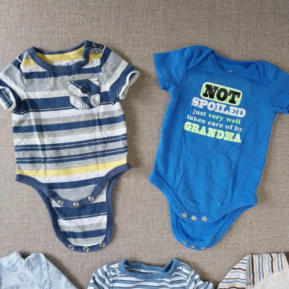 Baby Infant Boy Clothing Bundle Bodysuit Variety Of Colors 10 Pieces Newborn #9